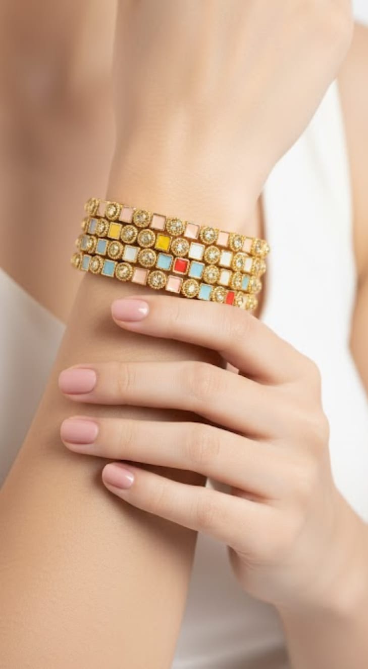 4PCS set of gold-toned bangles (code 107)